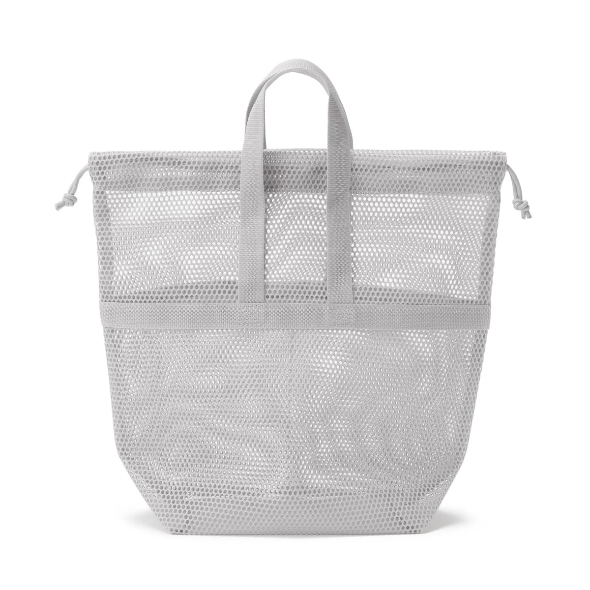 MUJI Borsa a rete 3D con manici e coulisse grigio M 33×13×31 cm