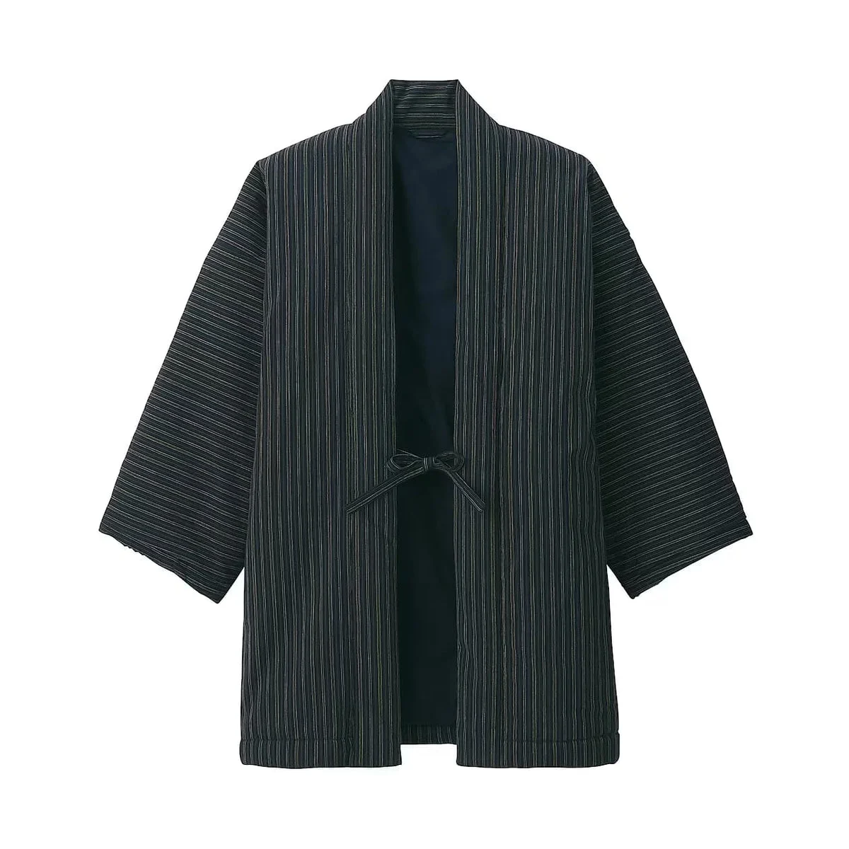 MUJI Hanten Striped Jacket Black - WAFUU JAPAN