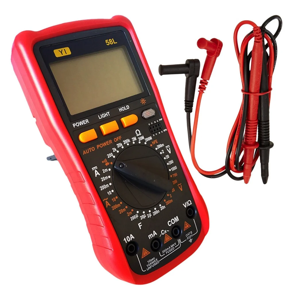 MULTIMETRO TESTER DIGITALE PROFESSIONALE VOLT AMPERE FARAD PUNTALI YI-58L