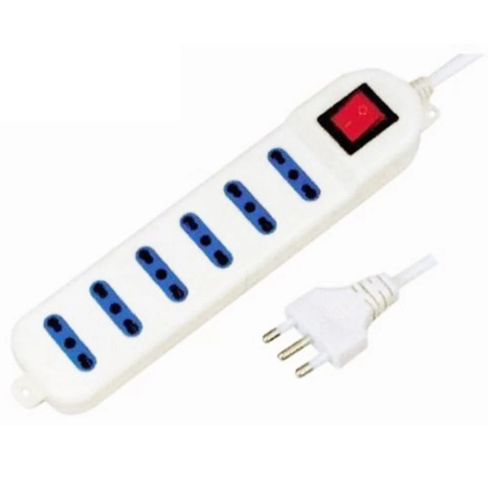 MULTIPRESA CIABATTA CORRENTE ELETTRICA 6 POSTI 10/16A BIPASSO CON INTERRUTTORE - TrAdE Shop Traesio
