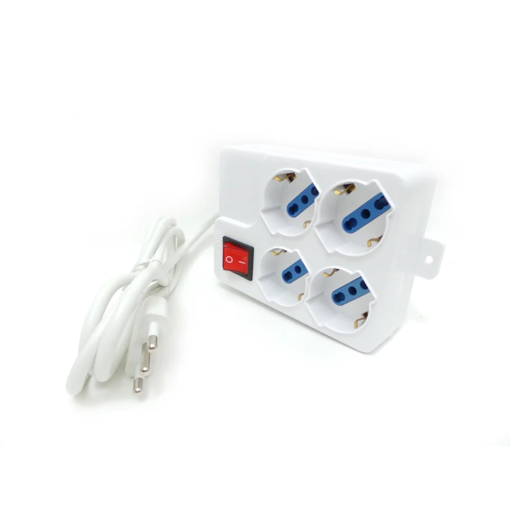Multipresa di corrente per 4 Posti Schuko con protezione + interruttore - TrAdE Shop Traesio