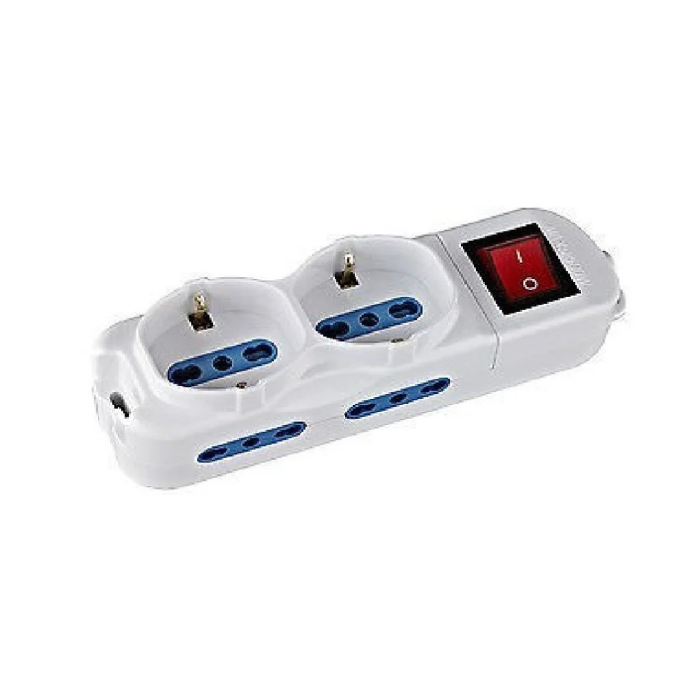 Multipresa elettrica ciabatta 6 posti con interruttore cavo 1,5MT con spina 16A - TrAdE Shop Traesio