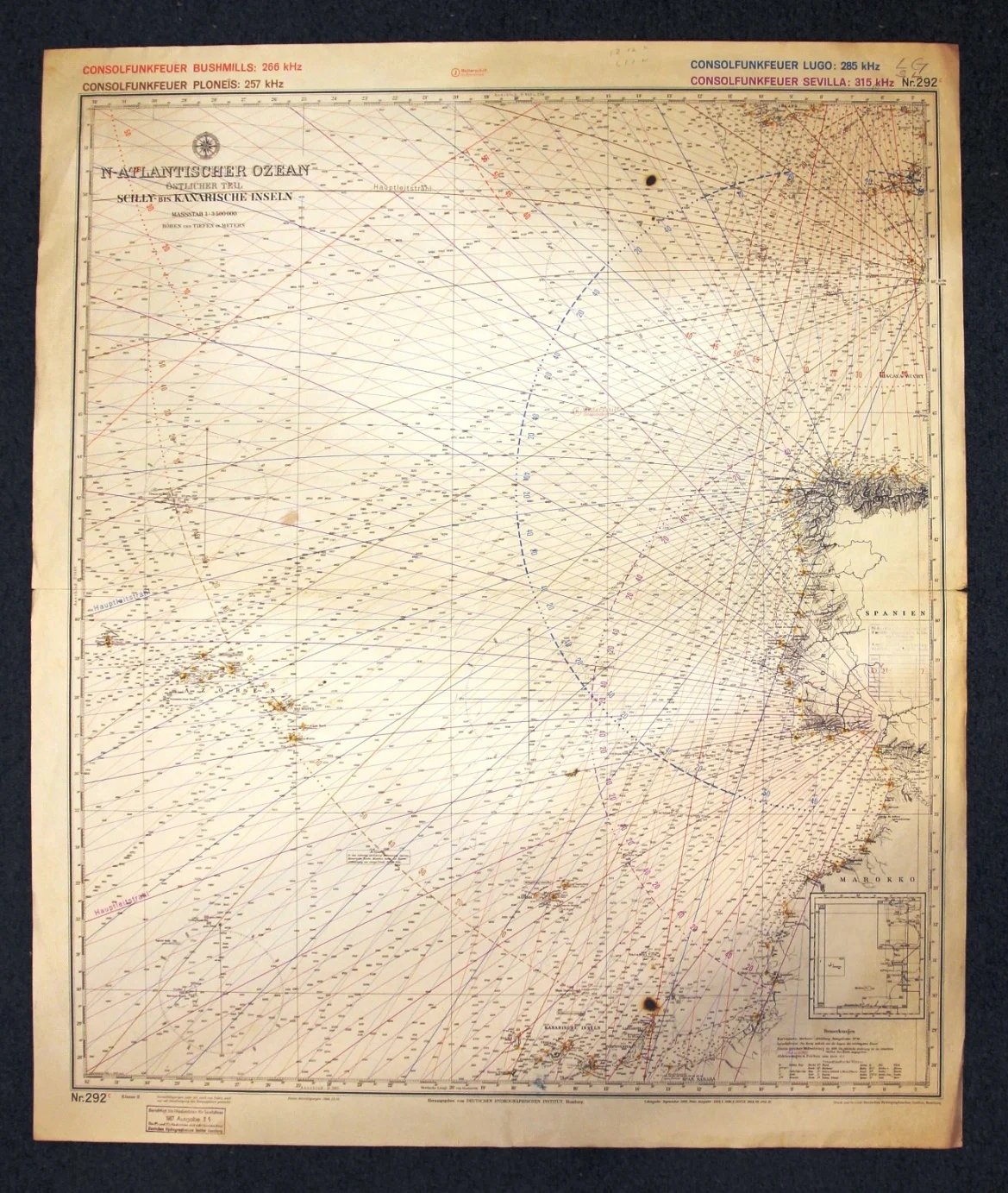 n-atlantischer ozean ostlicher teil – scilly-bis kanarische inseln n. 292 (1966)