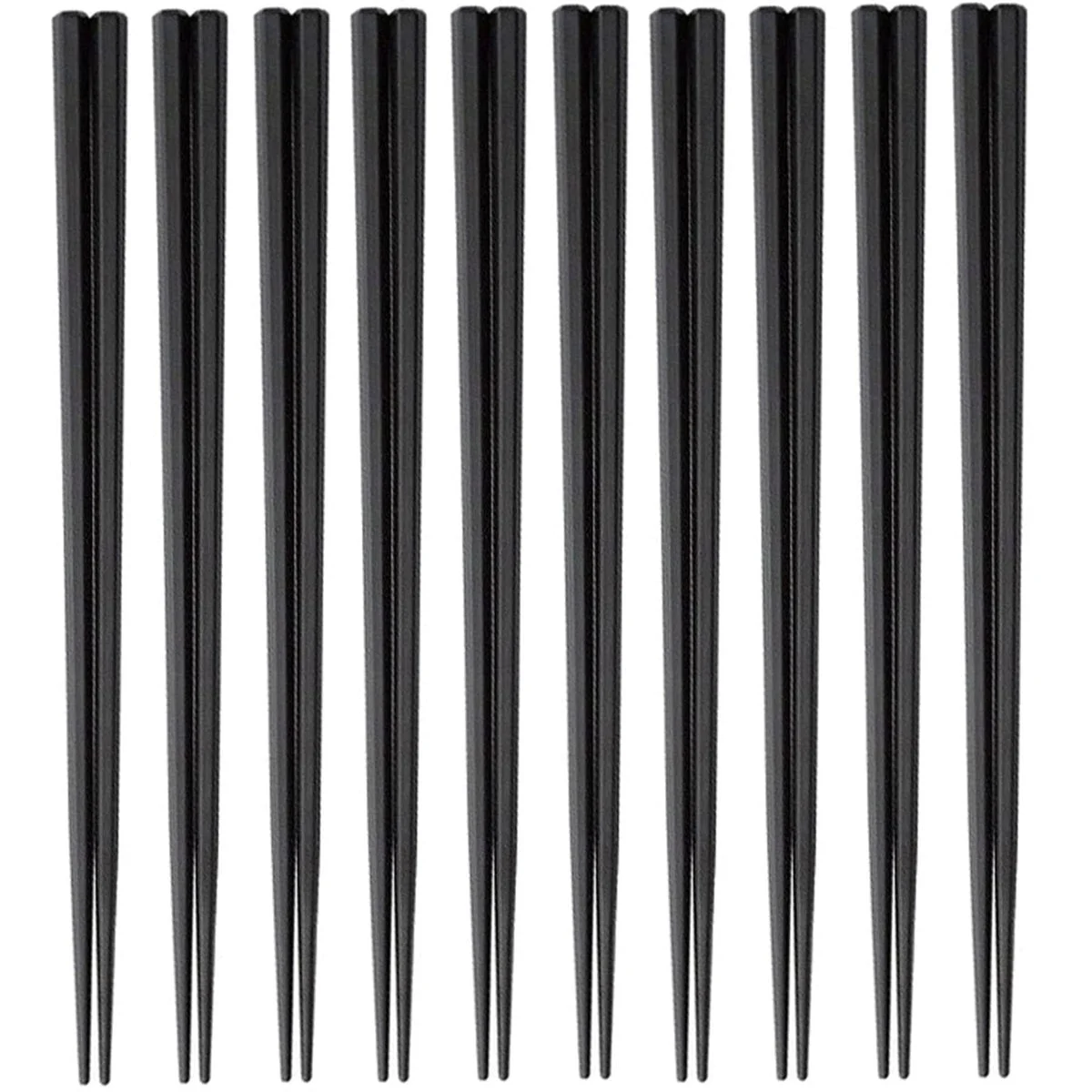 Nagao bacchette giapponesi 23 cm set 10 paia nere lavabili in lavastoviglie