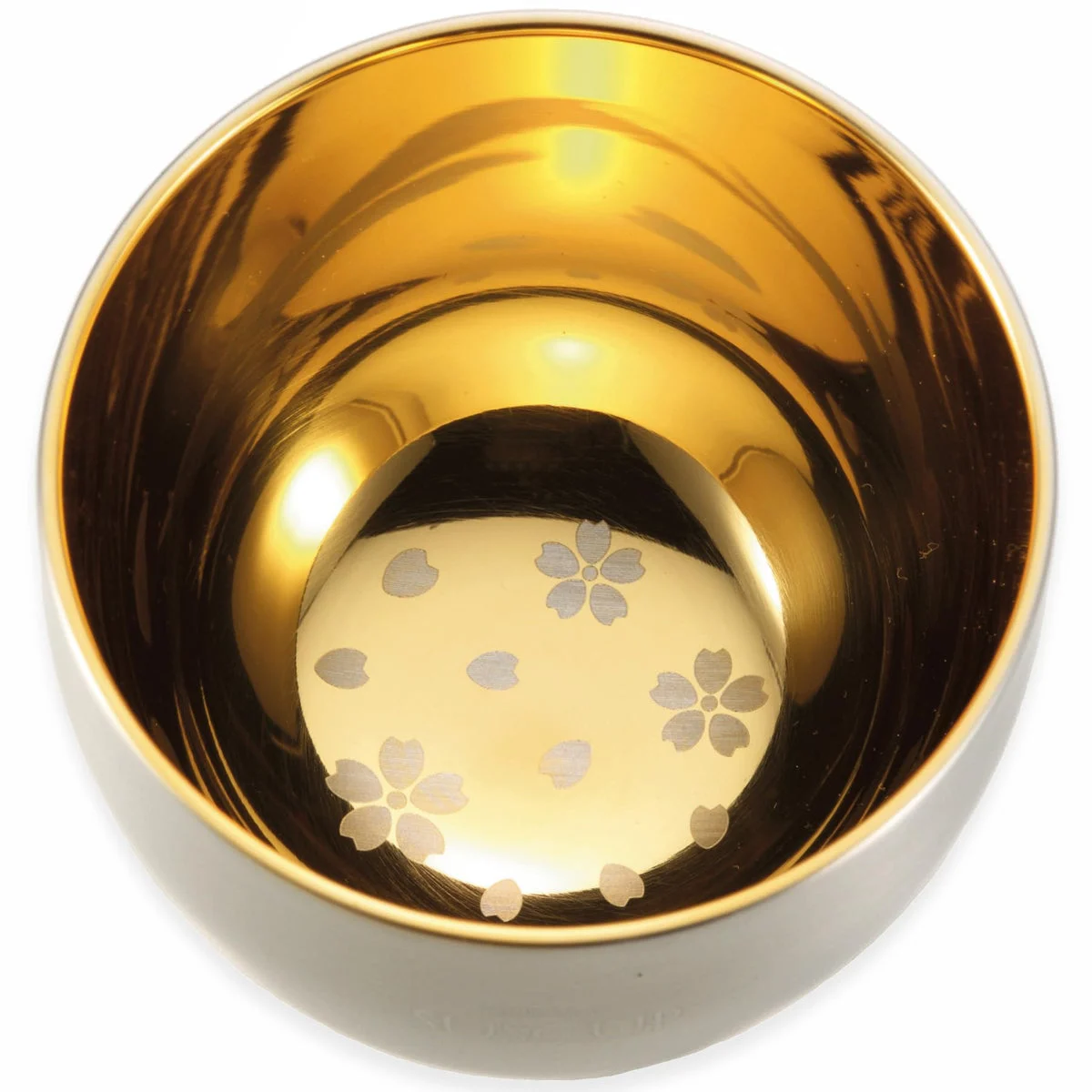 Nagao coppa sake guinomi Sakura oro 24K acciaio inox doppia parete Made in Japan
