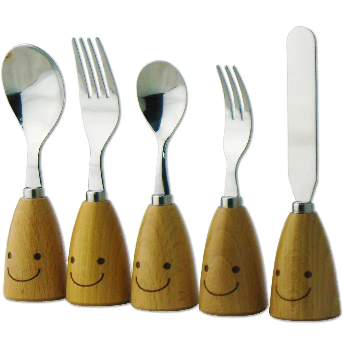 Nagao Waiwai Kitchen Stand Cutlery Set 5-Piece Spoon/Fork/Butter Knife Made in Japan WY-47