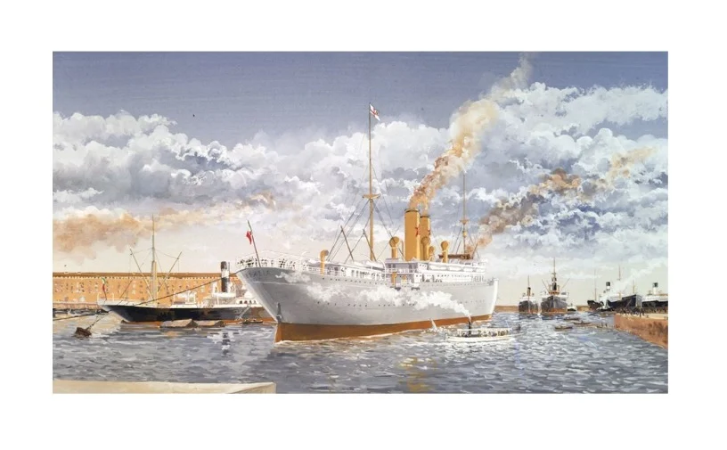 marina – nave “italia” davanti i magazzini del cotone, genova - Arredamento marinaresco