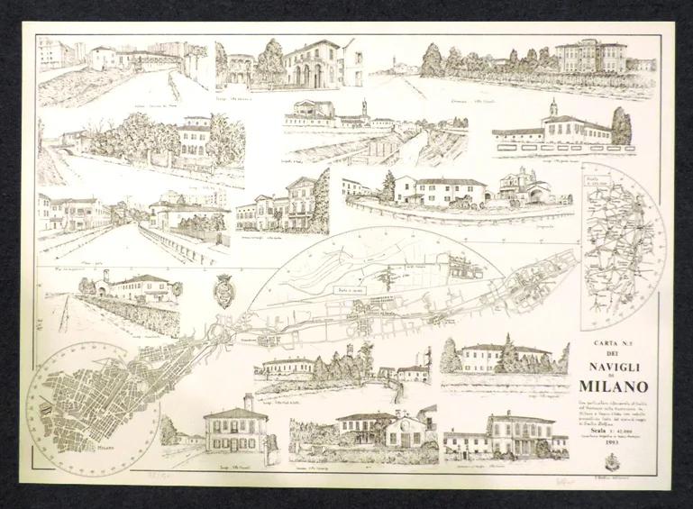 carta – i navigli di milano n. 5 – naviglio della martesana, da milano a vaprio d’adda (1993) - Arredamento marinaresco