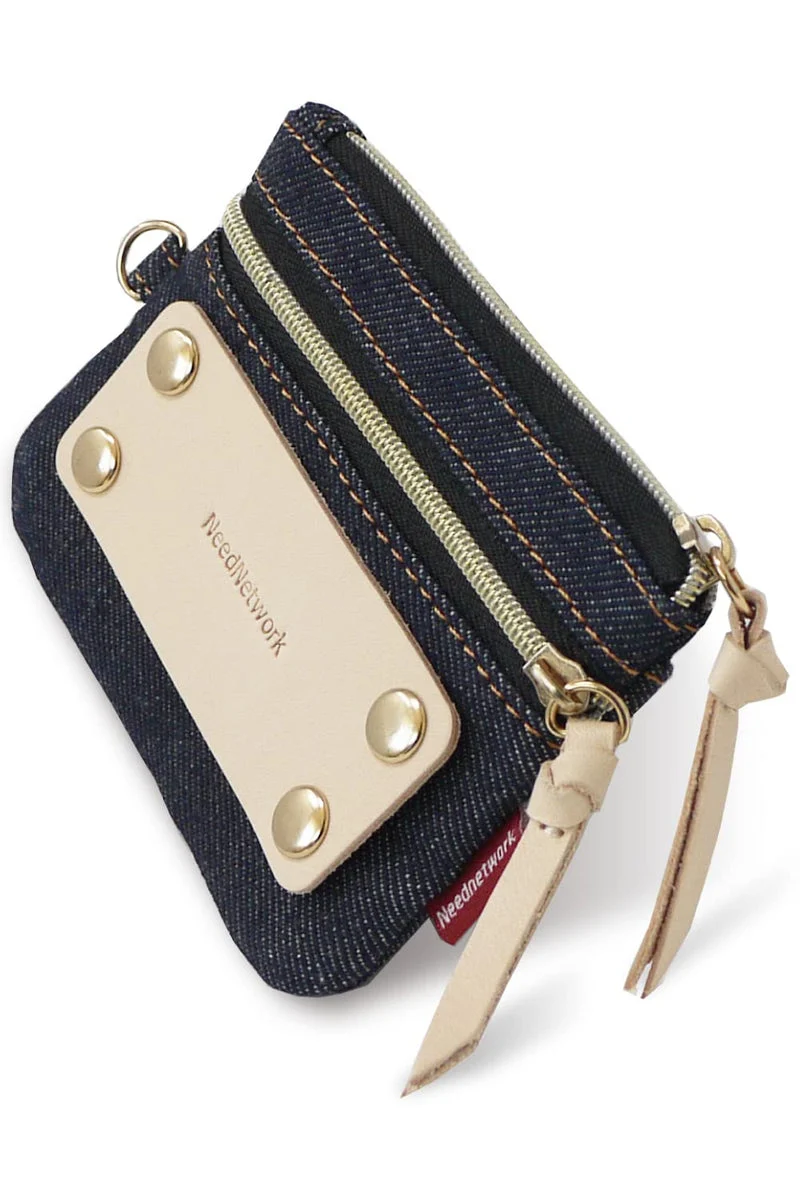 Need Network Okayama Denim Coin Purse Pass Case Key Holder Card Wallet Men