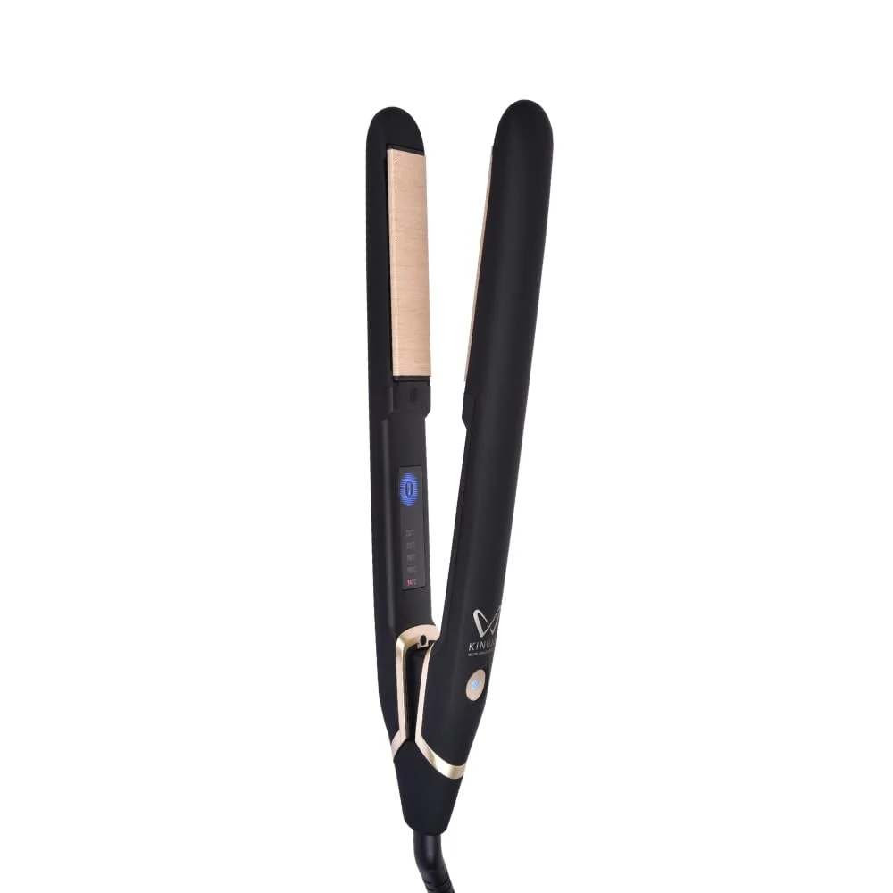 New KINUJO Worldwide Straight Hair Iron Silk Plate 220°C Dual Voltage (Black DS200) AC100V-240V