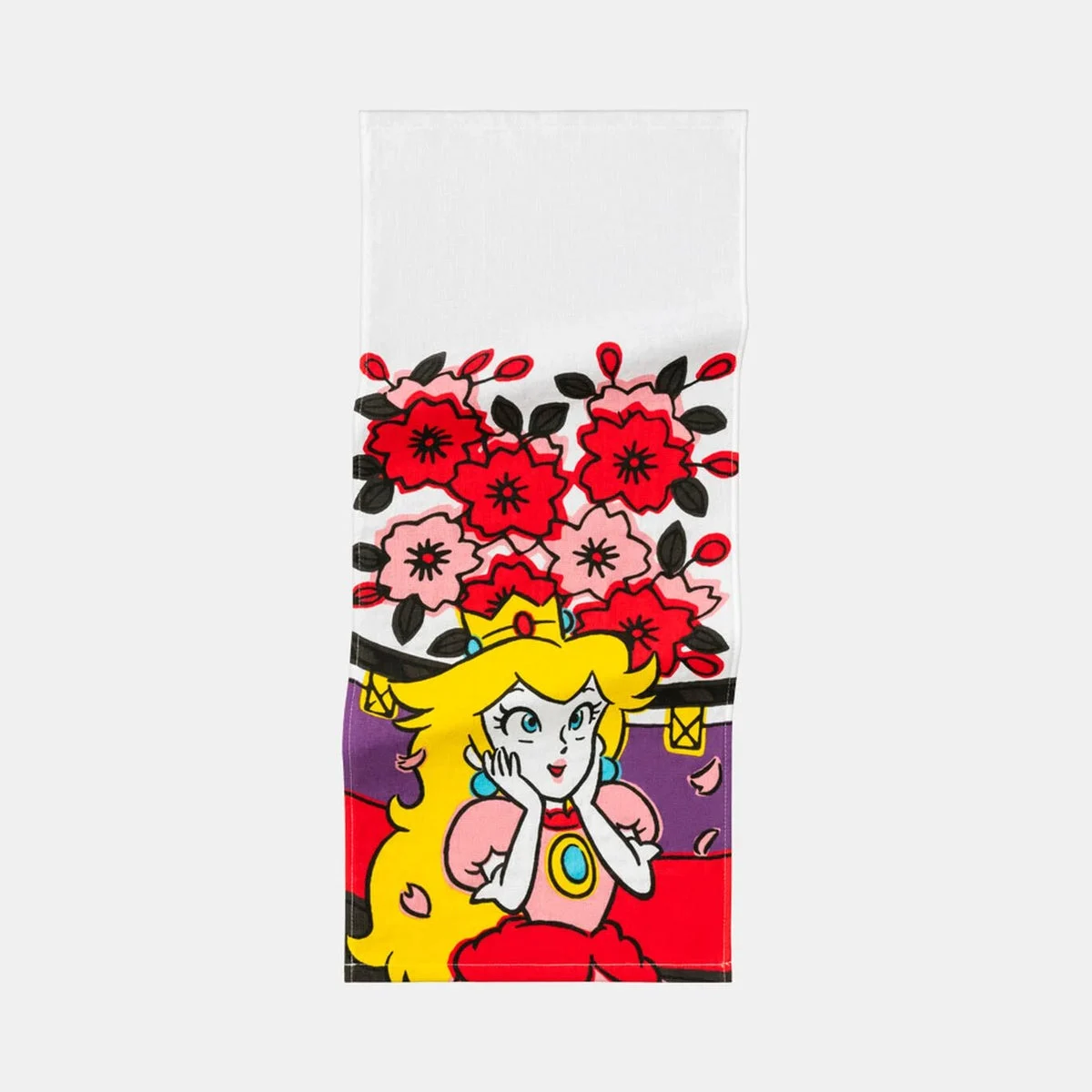 Nintendo Mario Hanafuda Face Towel March Cherry Blossom Peach Design