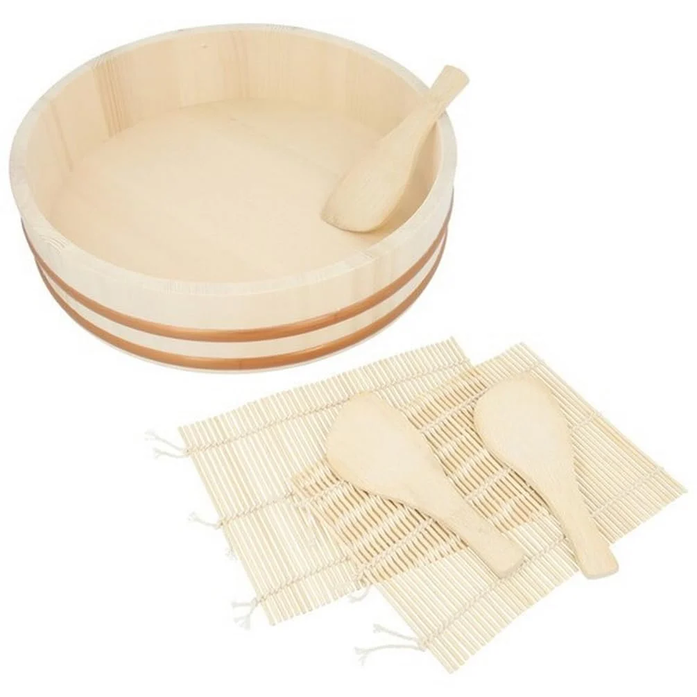 Nitori Hand Roll Sushi Set with Rice Paddle and Bamboo Mat Natural 8977825 - WAFUU JAPAN