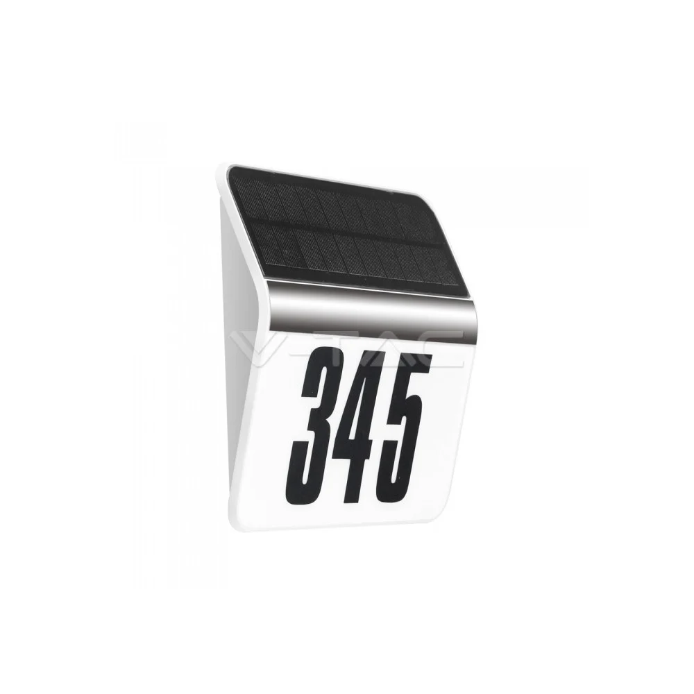 NUMERO CIVICO ILLUMINATO LED RICARICA ENERGIA SOLARE ACCIAIO INOX ESTERNO CASA - TrAdE Shop Traesio