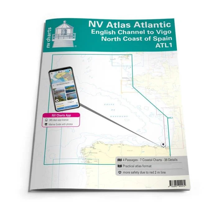nv atlas atlantic ATL1: english channel to vigo – north coast of spain - Carte nautiche, da pesca…