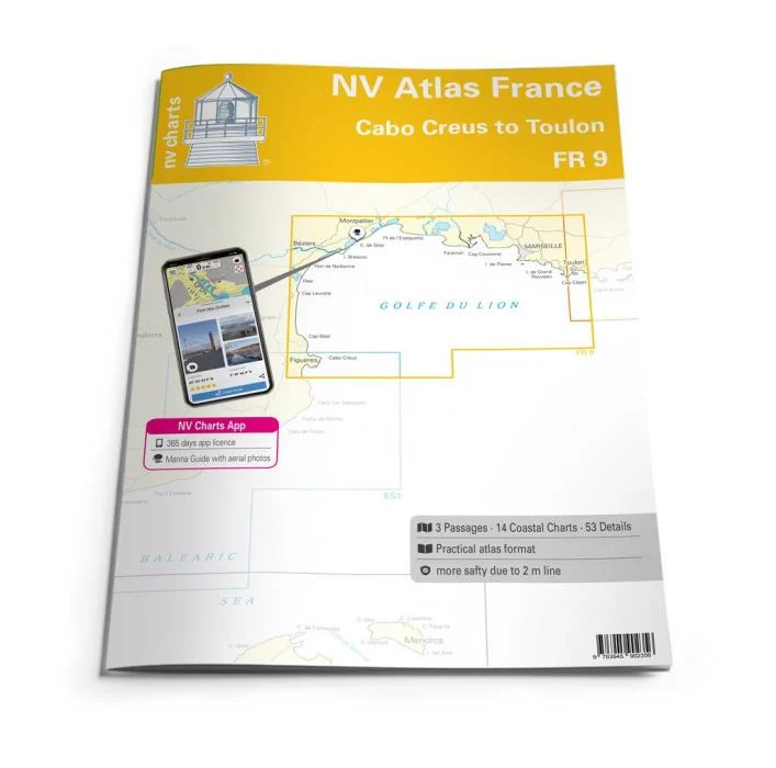 nv atlas france FR9: cabo creus to toulon - Carte nautiche, da pesca…