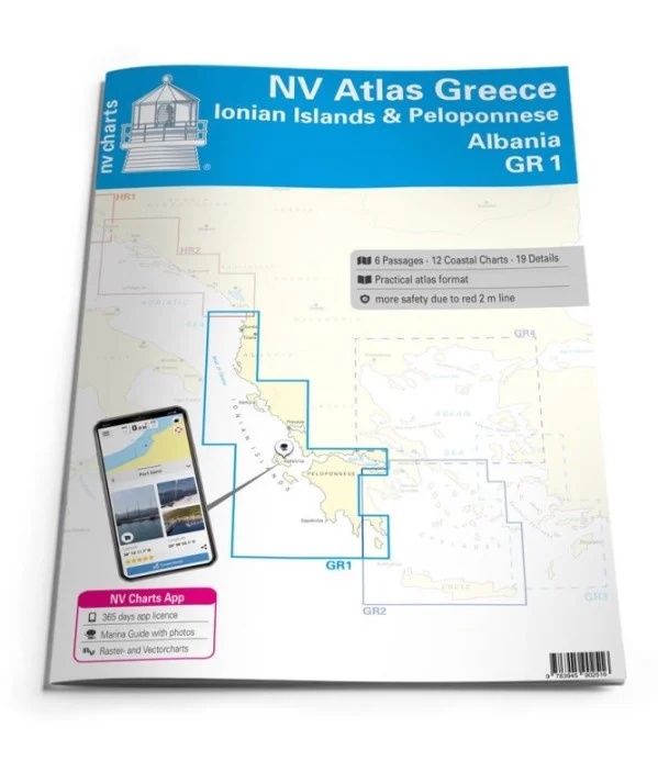 nv charts greece GR1: ionian islands & peloponnese – albania - Carte nautiche, da pesca…