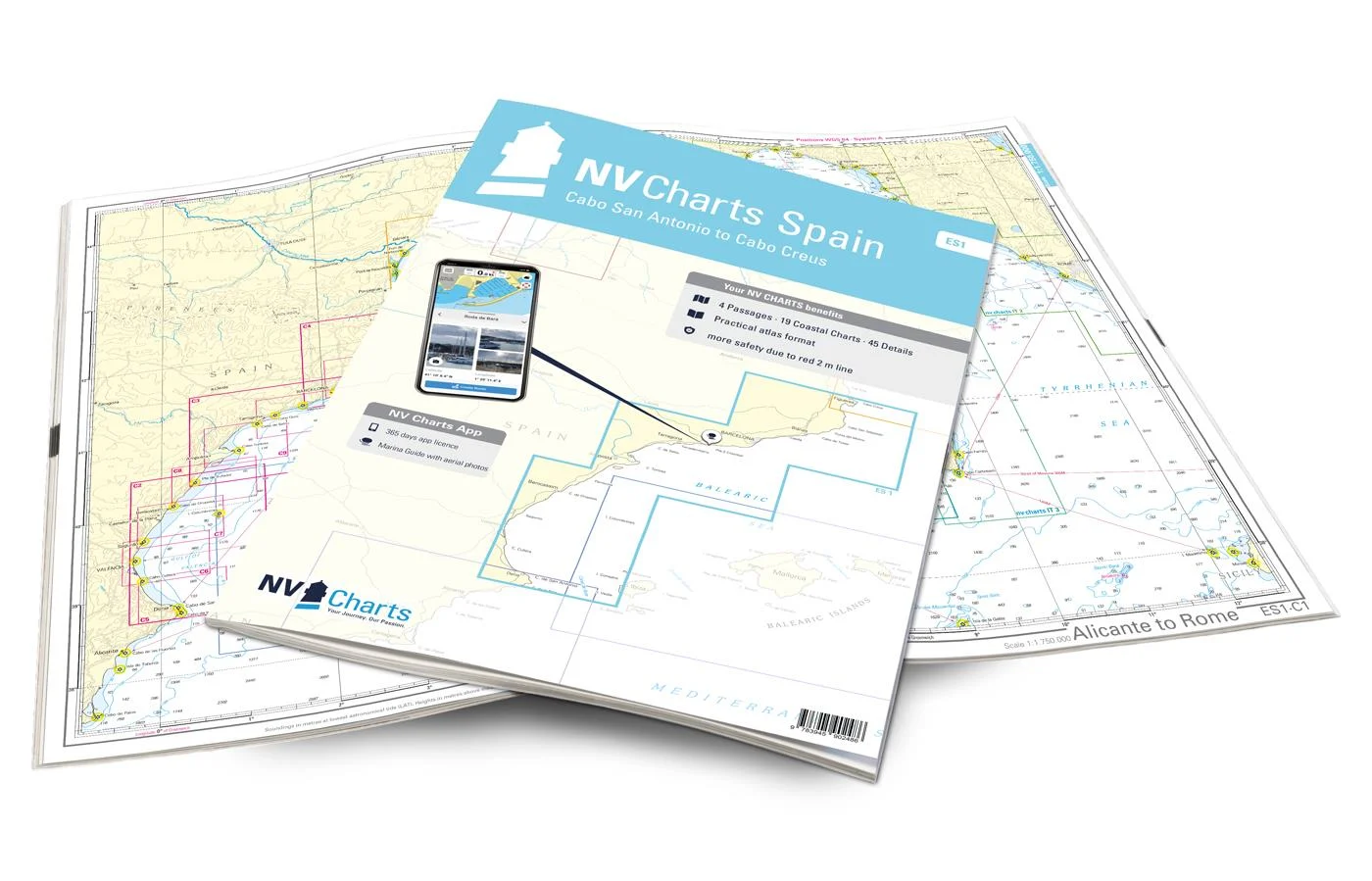 nv atlas spain ES1: cabo san antonio to cabo creus - Carte nautiche, da pesca…