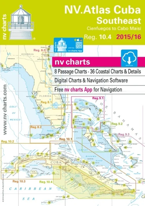 nv atlas 10.4 cuba southeast: cienfuegos to cabo maisi - Carte nautiche, da pesca…