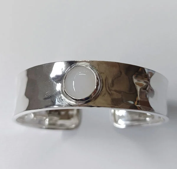 Olimpia 15, bracciali a fascia stretta in vetro e argento - Blueside Emotional design