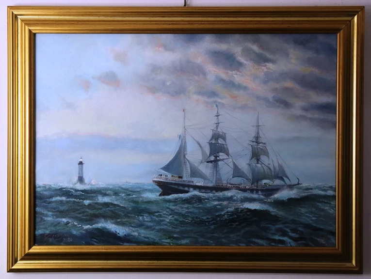 olio su tela “belem al faro di ar-men”