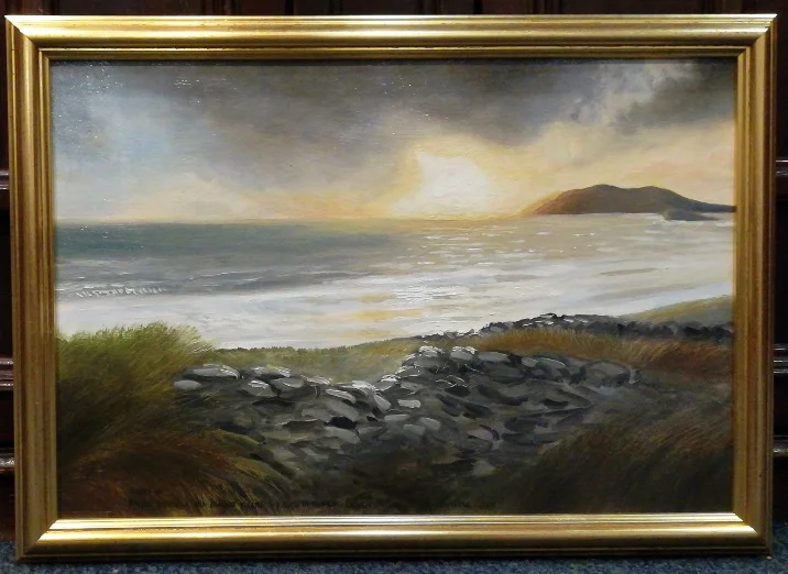 olio su tela “viaggio in irlanda. penisola di ventry, guardando le isole blasket” - Arredamento marinaresco