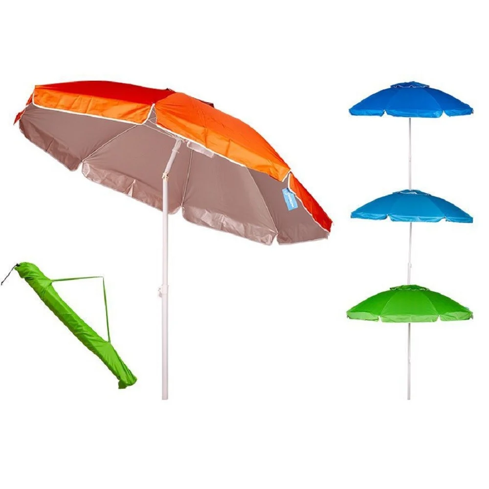 OMBRELLONE MARE 180 CM CON SNODO PALO ACCIAIO CON SACCA COLORI ASSORTITI 4096258 - TrAdE Shop Traesio