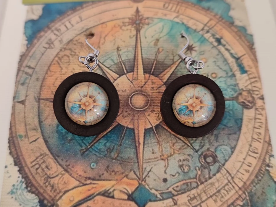 orecchini con gancio imaginarium – rosa dei venti - Abbigliamento marinaresco