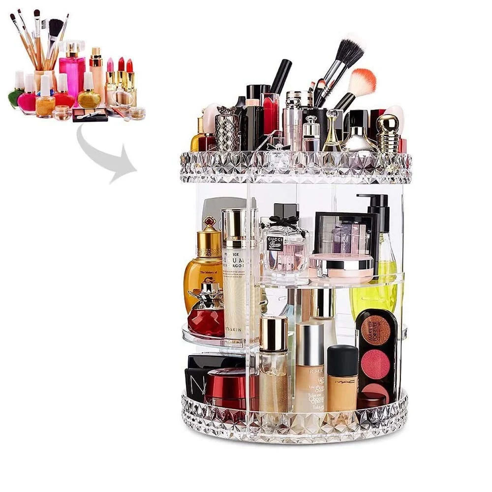 ORGANIZER ESPOSITORE PER TRUCCO GIREVOLE 360° ROTANTE COSMETICI PROFUMI MAKEUP - TrAdE Shop Traesio