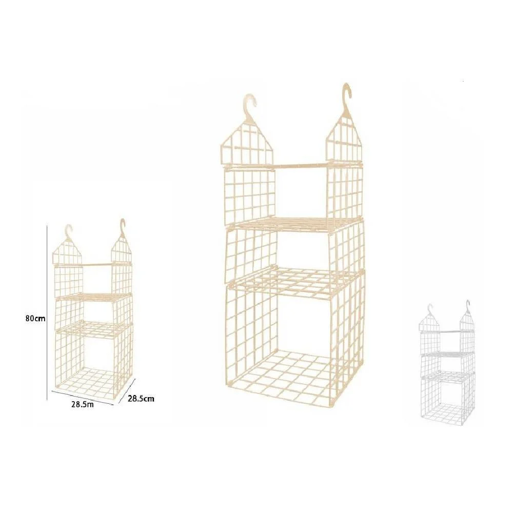 ORGANIZER PER ARMADI 4 RIPIANI CON GANCI GRUCCE SALVASPAZIO 80 X 29 X 29CM 70945 - TrAdE Shop Traesio
