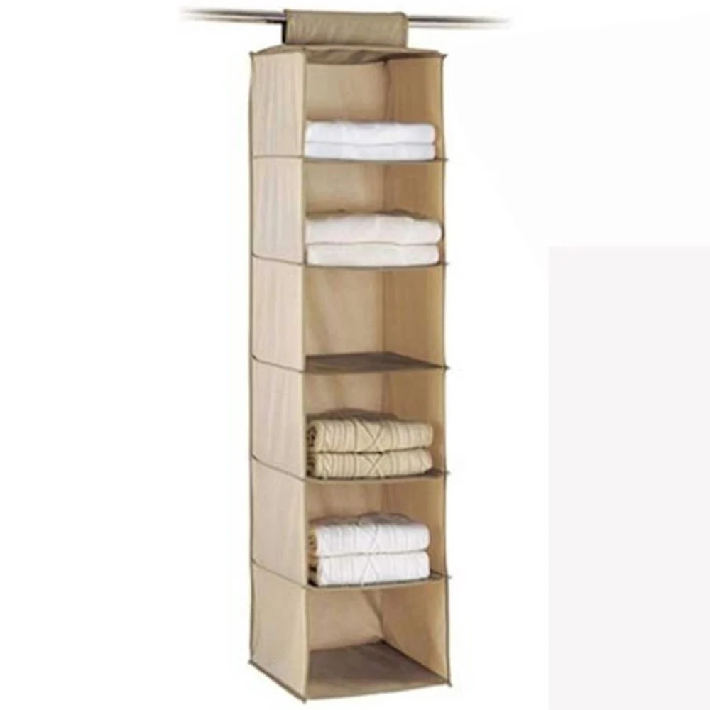ORGANIZER PER ARMADIO PORTATUTTO A 6 RIPIANI SCOMPARTI SALVASPAZIO PIEGHEVOLE - TrAdE Shop Traesio