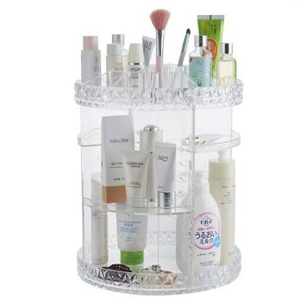 ORGANIZER TRASPARENTE ROTONDO CRILEX PER GIOIELLI TRUCCHI COSMETICI MAKEUP 59069 - Cleafe