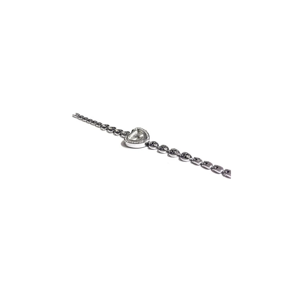 OROLOGIO A CUORE CON STRASS PICCOLI TAGLIO SWAROVSKI SU QUADRANTE E BRACCIALE - TrAdE Shop Traesio