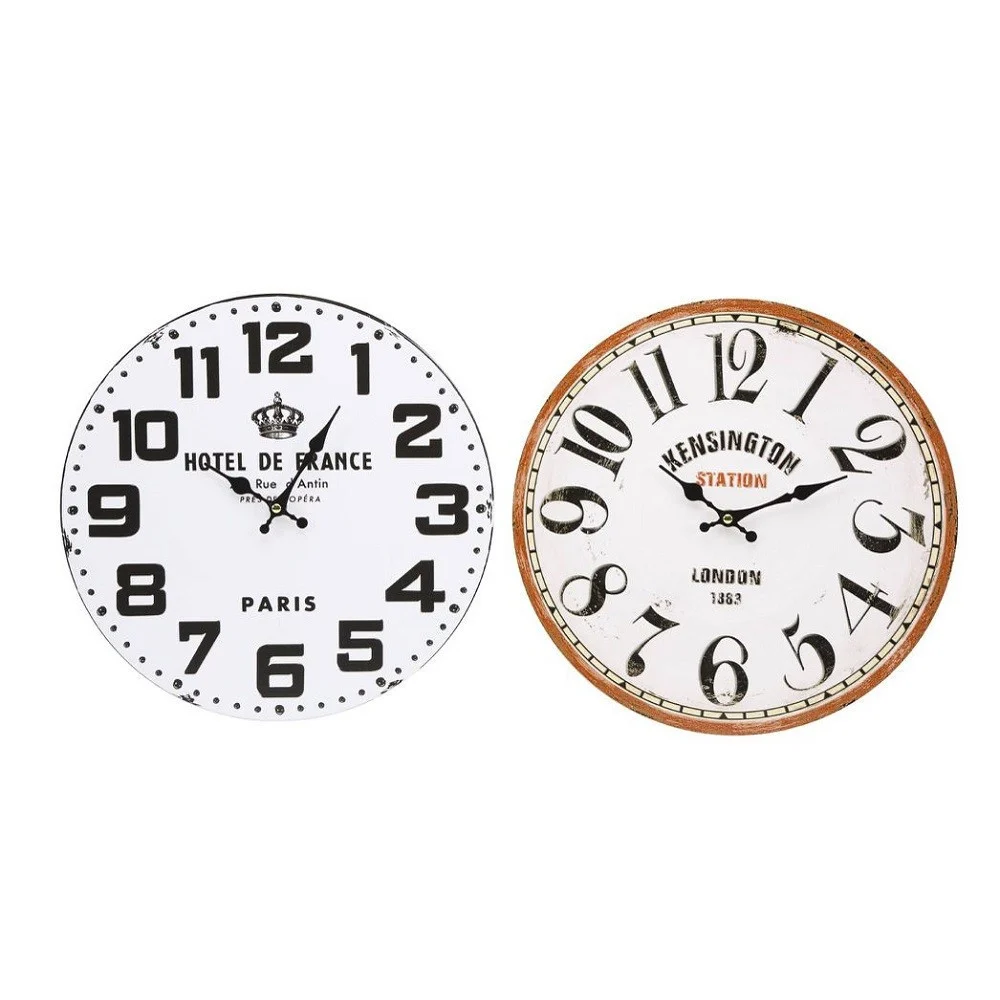 OROLOGIO DA PARETE IN LEGNO ROTONDO VINTAGE RETRO' ANALOGICO CASA CUCINA 218694 - TrAdE Shop Traesio