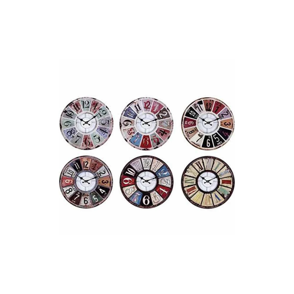 OROLOGIO DA PARETE MURO IN METALLO DIAMETRO 40 CM MODELLI ASSORTITI CASA VINTAGE - TrAdE Shop Traesio