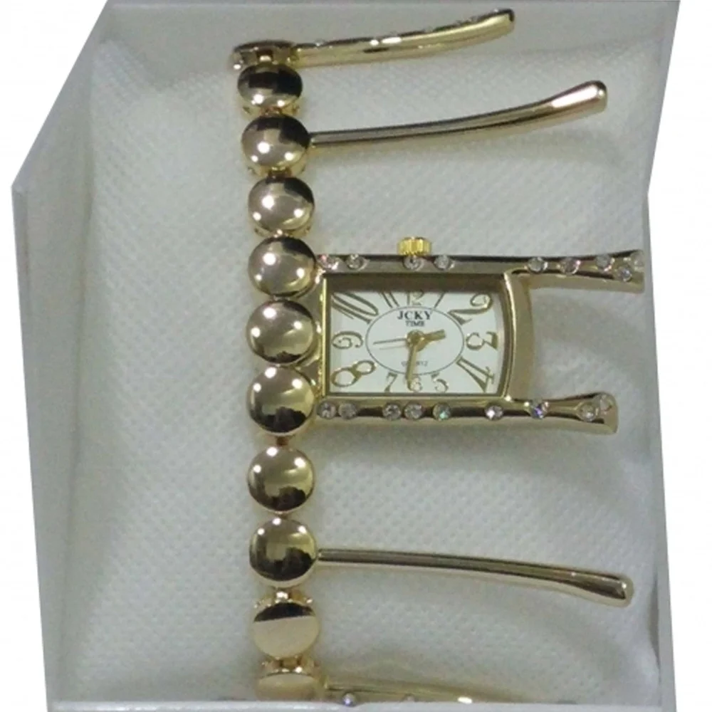 OROLOGIO DA POLSO BRACCIALE DONNA ORO BRILLANTINI QUADRANTE RETTANGOLARE STRASS - TrAdE Shop Traesio