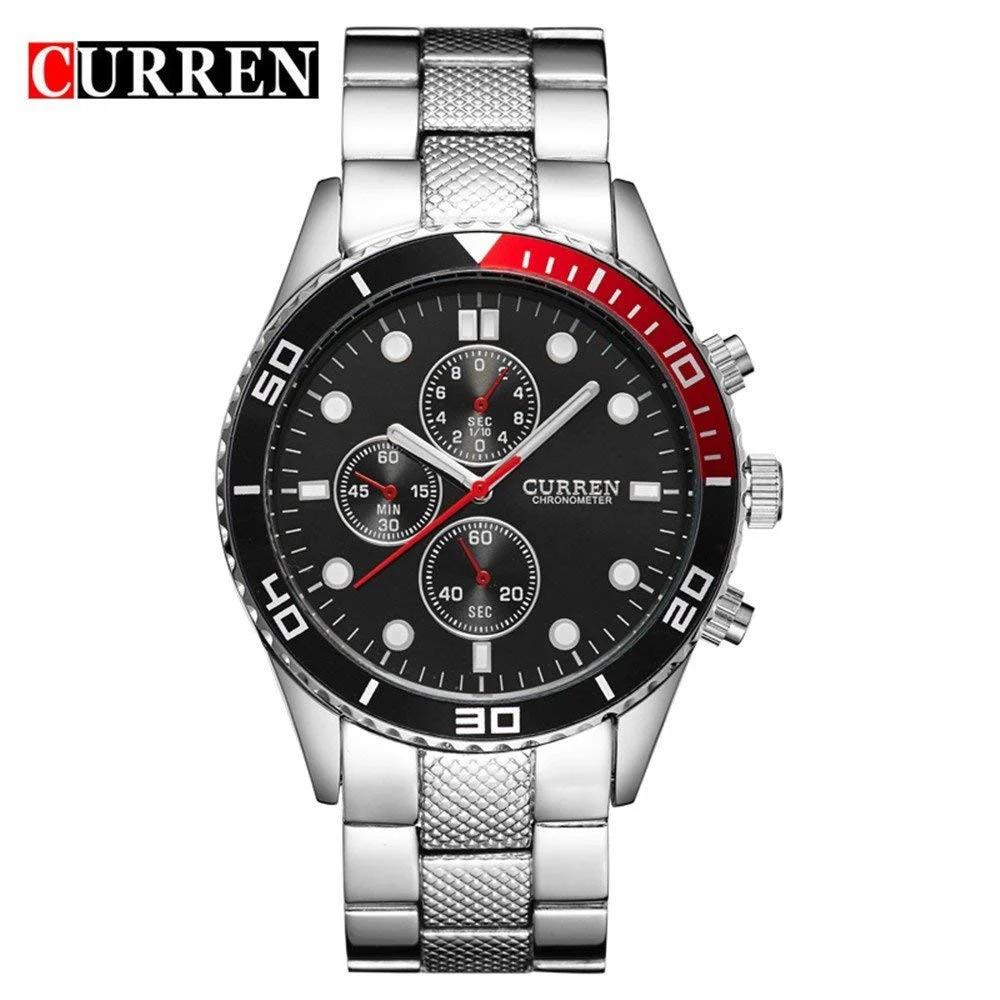 OROLOGIO DA POLSO UOMO AL QUARZO CON DATA QUADRANTE NERO CURREN 8028 ANALOGICO - TrAdE Shop Traesio