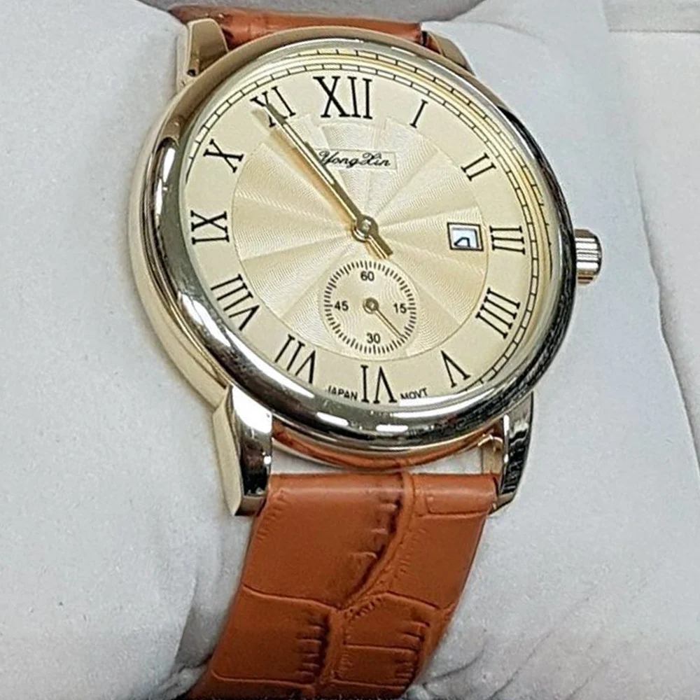 OROLOGIO DA POLSO UOMO MOVIMENTO AL QUARZO CON DATA ELEGANTE CINTURINO IN PELLE - TrAdE Shop Traesio