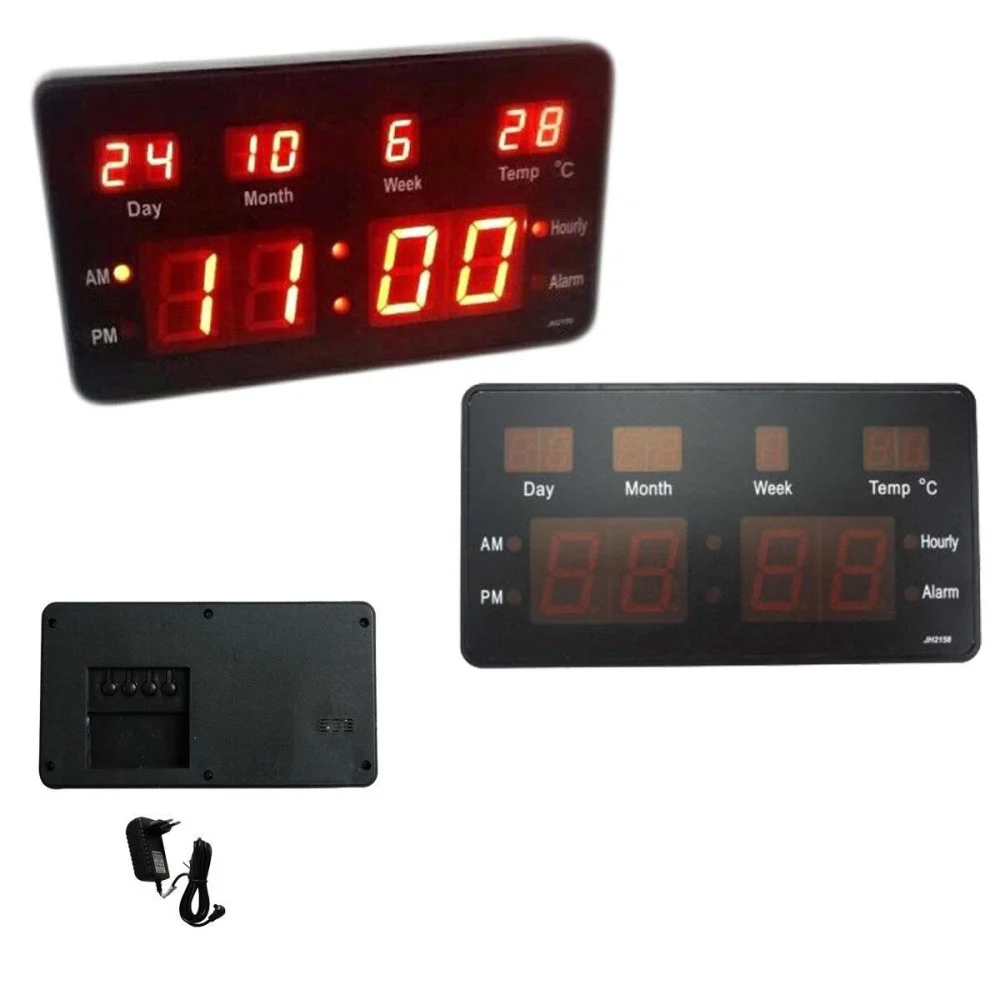 OROLOGIO DIGITALE A LED DA PARETE DA SCRIVANIA DATA TEMPERATURA SVEGLIA JH2158 - TrAdE Shop Traesio