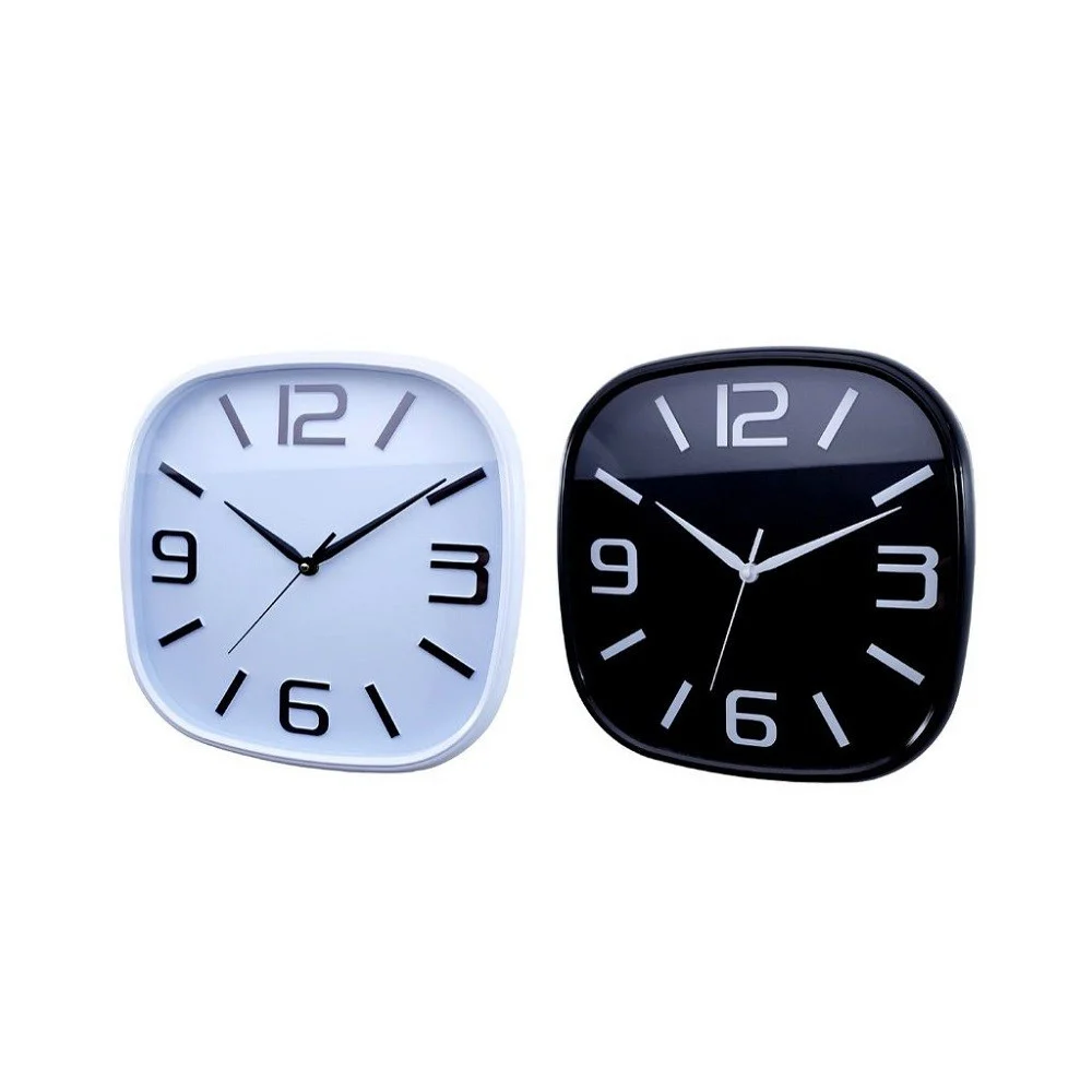 OROLOGIO PARETE MURO QUADRATO ANALOGICO CASA ARREDAMENTO 30CM BIANCO NERO 206959 - TrAdE Shop Traesio