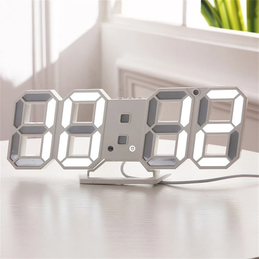 OROLOGIO SVEGLIA DIGITALE DISPLAY 3D A LED DA TAVOLO PARETE ARREDO CASA UFFICIO - TrAdE Shop Traesio