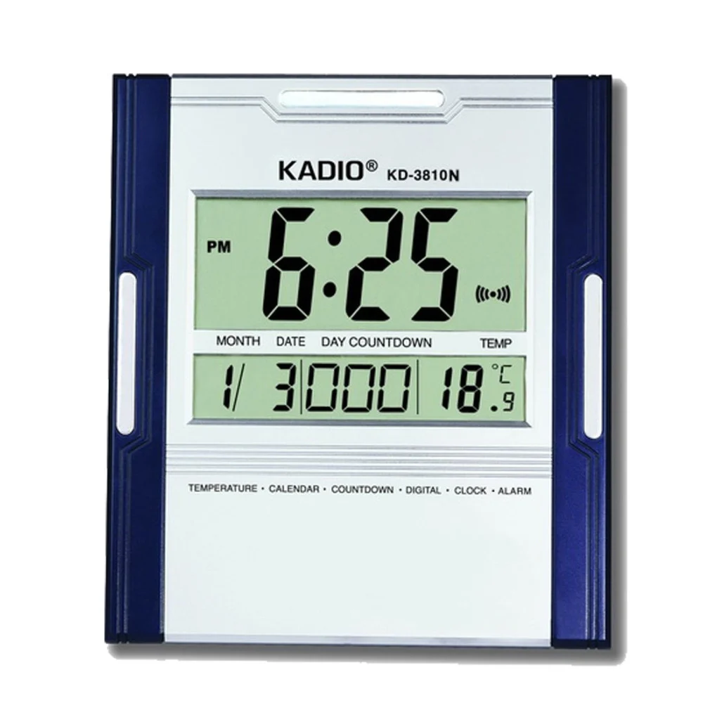 OROLOGIO SVEGLIA TERMOMETRO DATARIO DA PER PARETE TAVOLO DISPLAY LCD KD-3810N