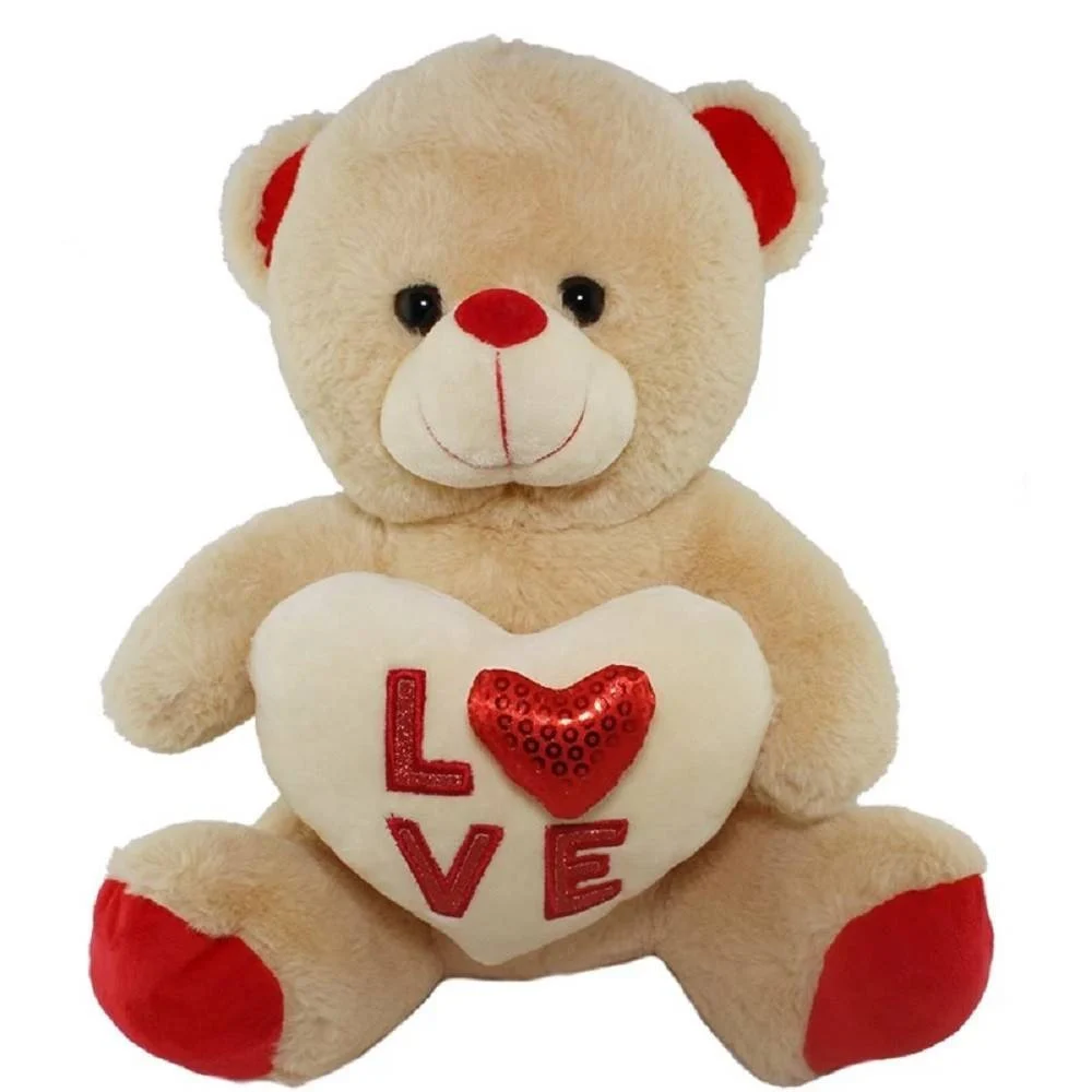 ORSACCHIOTTO PELUCHE PUPAZZO ORSO CON CUORE SCRITTA LOVE CUORICINO 25 CM 84833 - TrAdE Shop Traesio