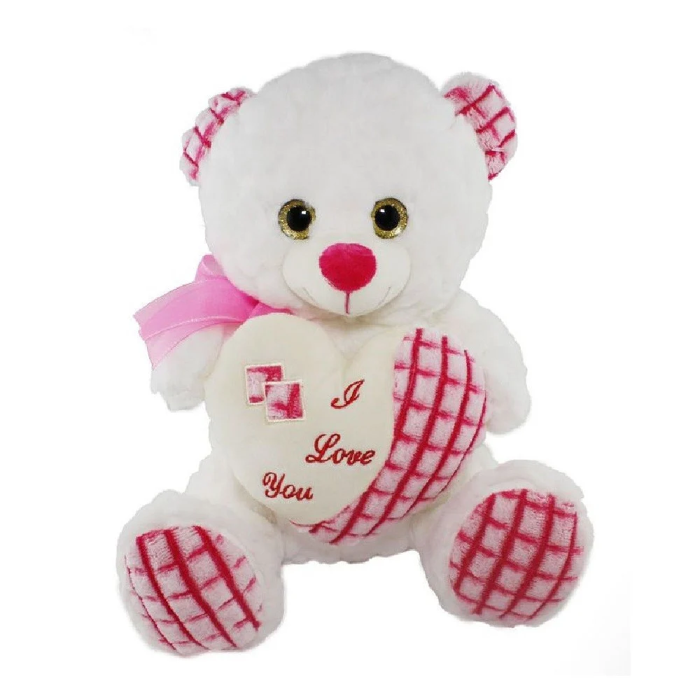 ORSO 35CM PELUCHE PUPAZZO CUORE SCRITTA "I LOVE YOU" FIOCCO SAN VALENTINO 84680 - TrAdE Shop Traesio