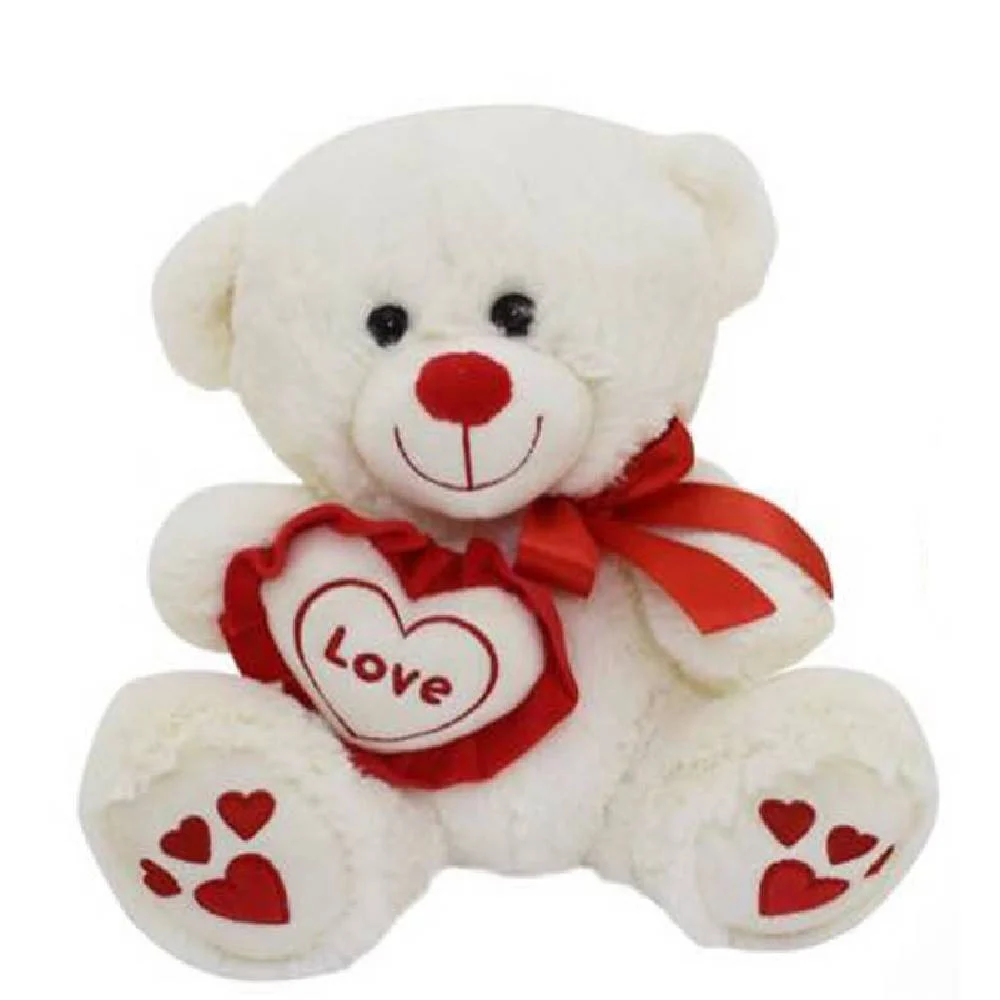 ORSO CON CUORE LOVE E FIOCCO 25 CM PELUCHE PUPAZZO SAN VALENTINO 2 COLORI 67808 - TrAdE Shop Traesio