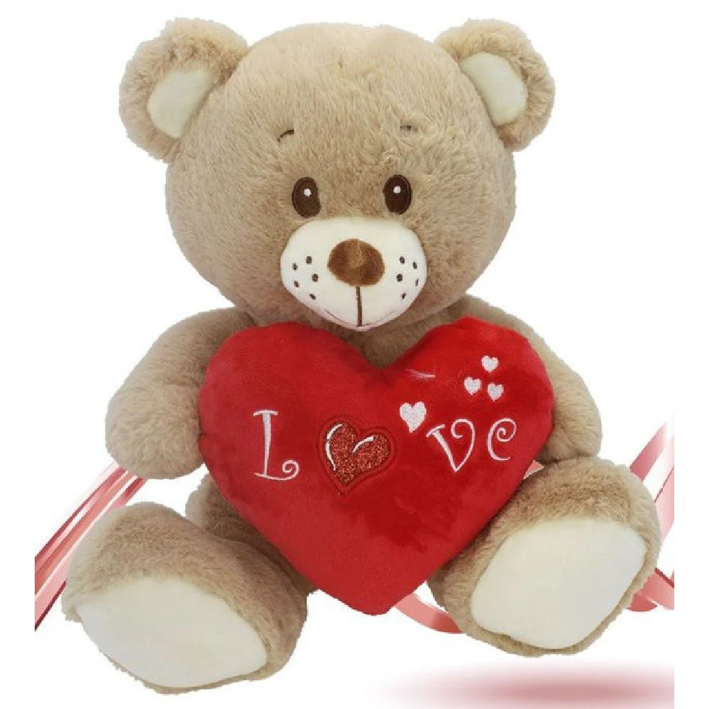 ORSO IN PELUCHE CON CUORE ROSSO "LOVE" 30 CM ORSETTO PUPAZZO SAN VALENTINO 94304 - TrAdE Shop Traesio