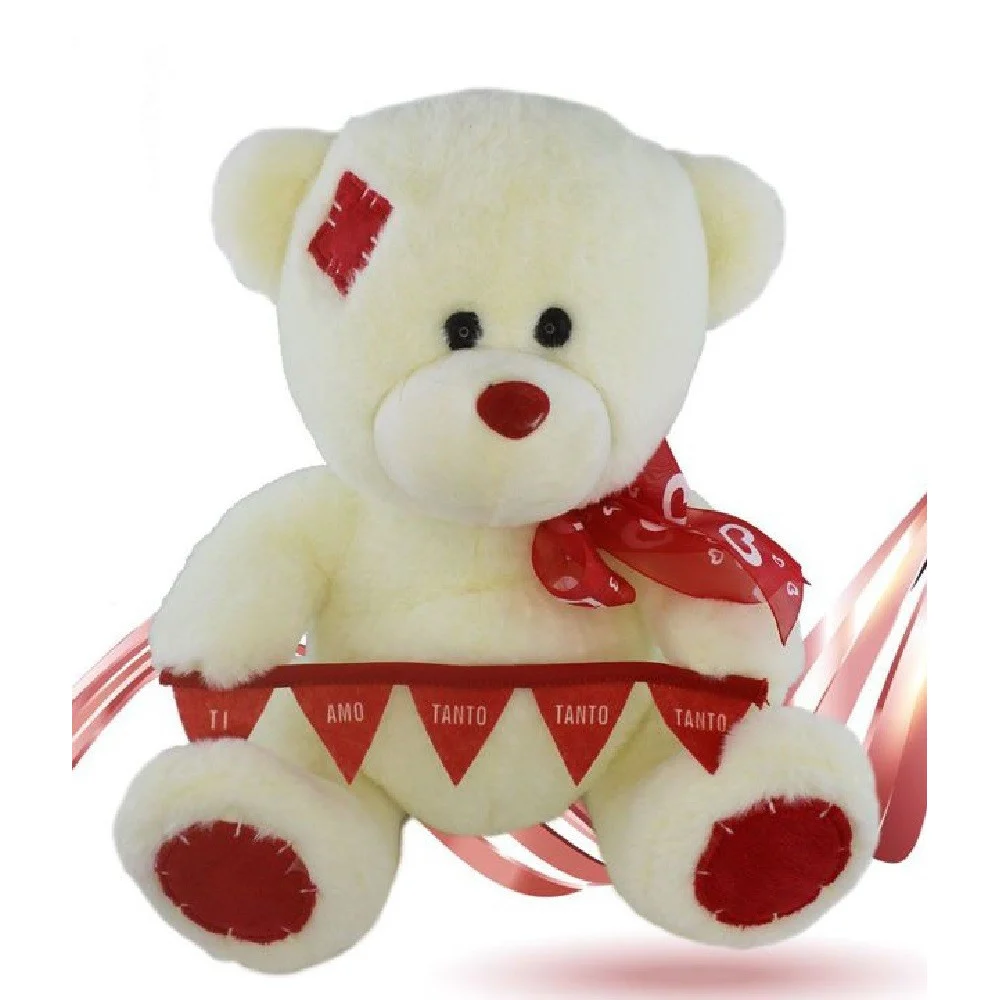 ORSO PELUCHE CON FIOCCO FESTONE TI AMO TANTO TANTO TANTO 30CM SAN VALENTINO 93864 - TrAdE Shop Traesio