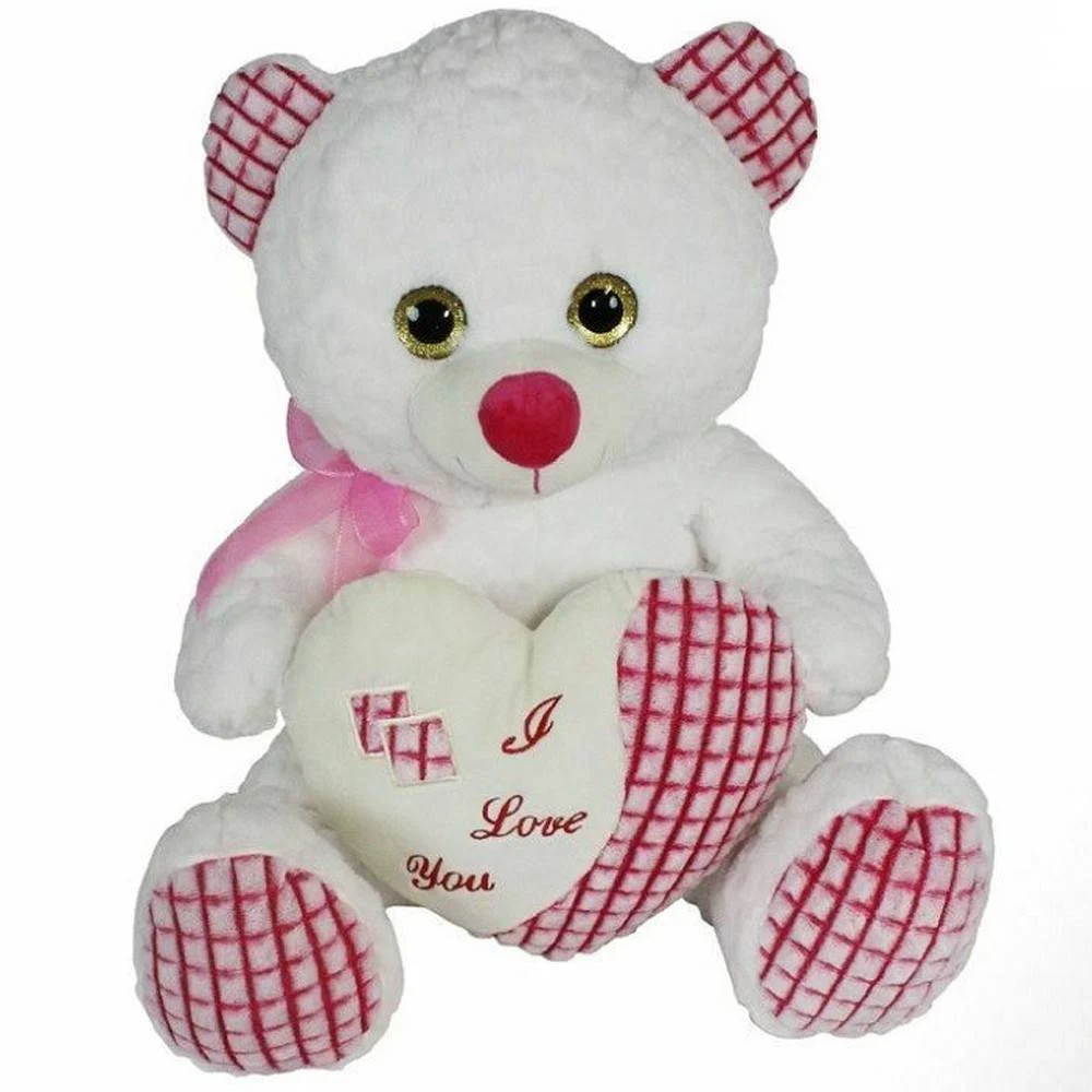 ORSO PELUCHE PUPAZZO CON CUORE SCRITTA I LOVE YOU FIOCCO 55CM SAN VALENTINO 84697 - TrAdE Shop Traesio