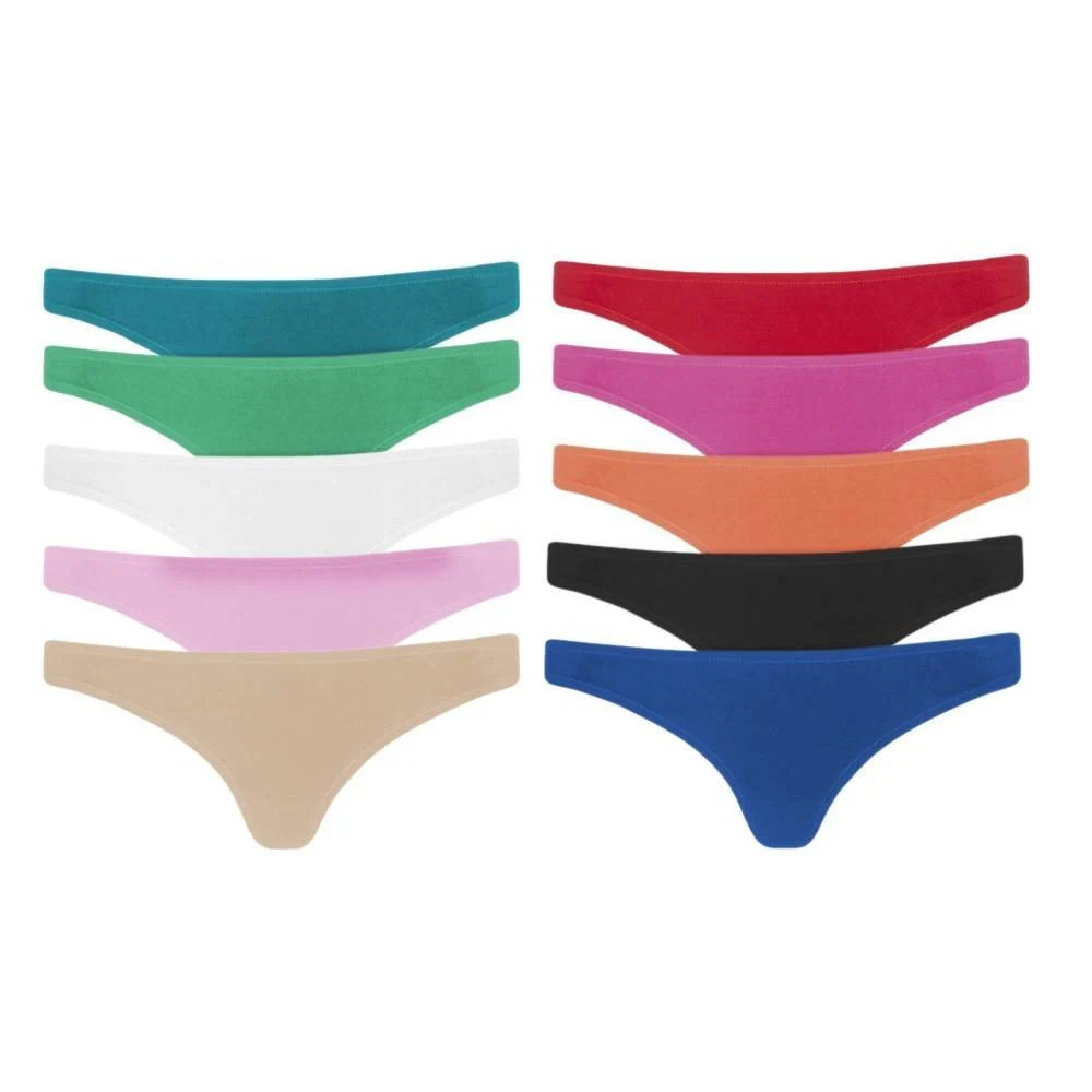 PACK DI 12 SLIP IN COTONE MODELLO BRASILIANA INTIMO DONNA ASS. COLORI F6247 - TrAdE Shop Traesio