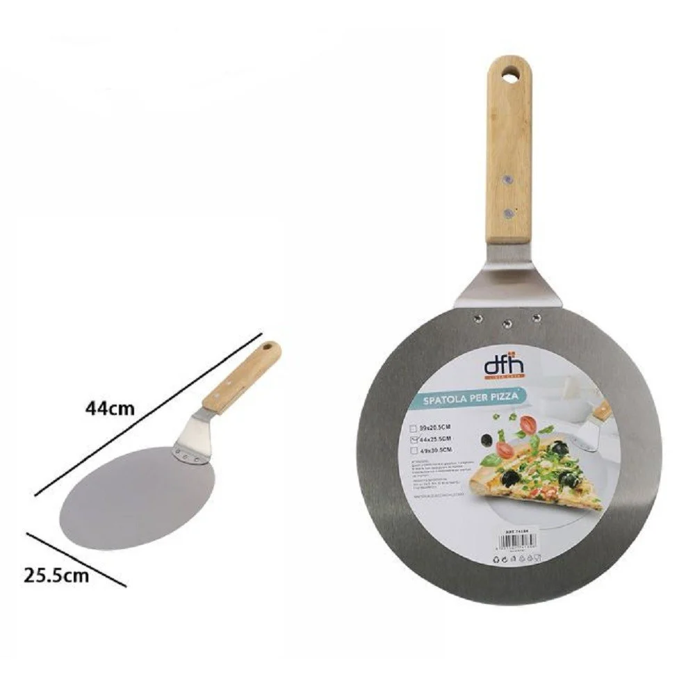PALA SPATOLA PER PIZZA MANICO IN LEGNO PALETTA TAGLIERE TONDO 44 X 25,5 CM 74184 - TrAdE Shop Traesio