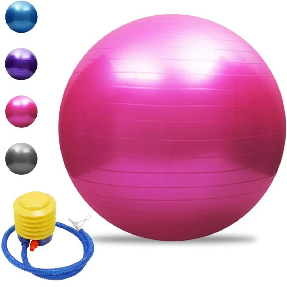 PALLA DA GINNASTICA FITNESS YOGA CON POMPA PER PILATES ESERCIZI ALLENAMENTO 75CM - TrAdE Shop Traesio